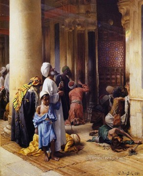 Árabe Painting - orando Ludwig Deutsch Orientalismo Árabe
